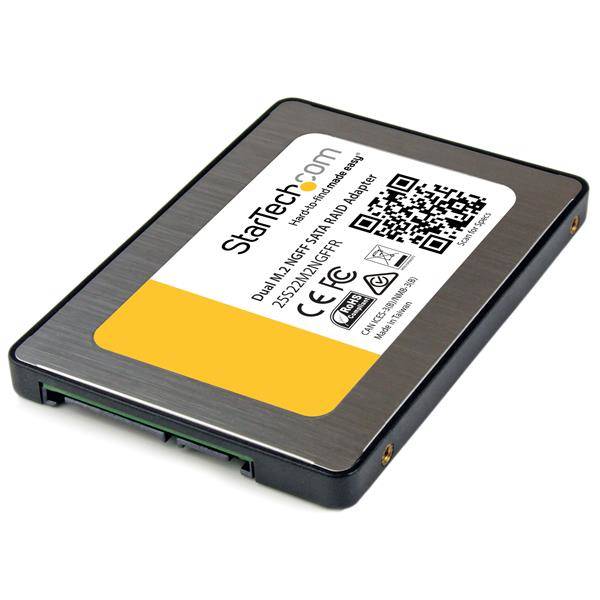 Rca Informatique - Image du produit : ADAPTATEUR 2X SSD M.2 NGFF VERS SATA 25 AVEC RAID ET TRIM