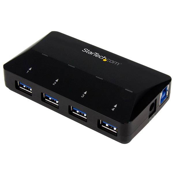 Rca Informatique - image du produit : HUB USB 3.0 A 4 PORTS PLUS PORT DEDIE A LA CHARGE DE 24 A