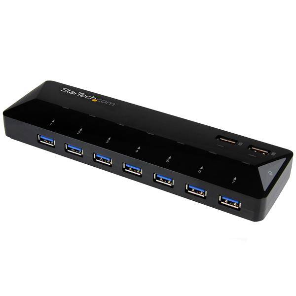 Rca Informatique - Image du produit : HUB USB 3.0 7 PORTS PLUS 2 PORT DEDIES A LA CHARGE DE 24 A