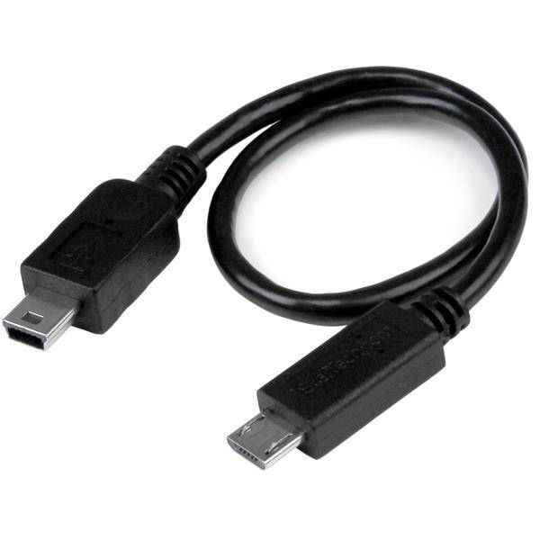 Rca Informatique - Image du produit : CABLE USB OTG MICRO USB VERS MINI USB DE 20 CM - M/M