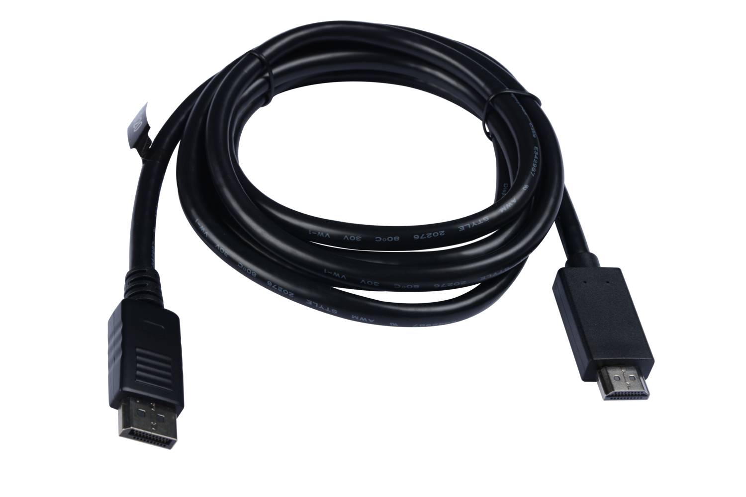 Rca Informatique - image du produit : DP TO HDMI CABLE 2M 6FT BLACK DP TO HDMI CABLE 21.6GBPS 4K UHD