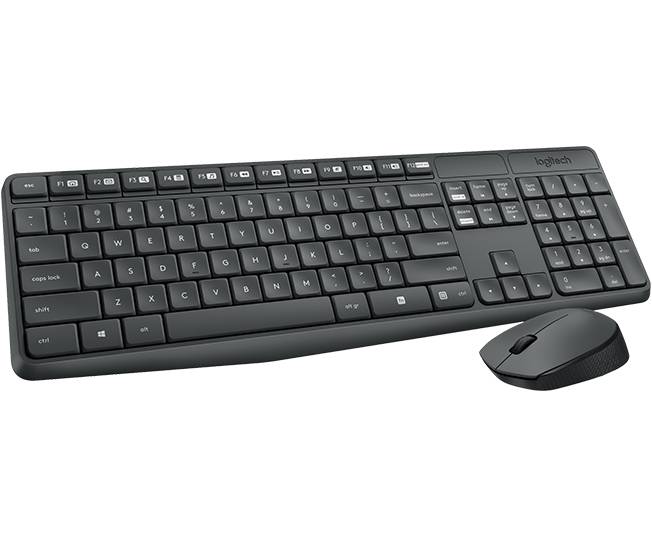 Rca Informatique - image du produit : MK235 WIRELESS KEYBOARD / MOUSE GREY-PTG-2.4GHZ-MEDITER