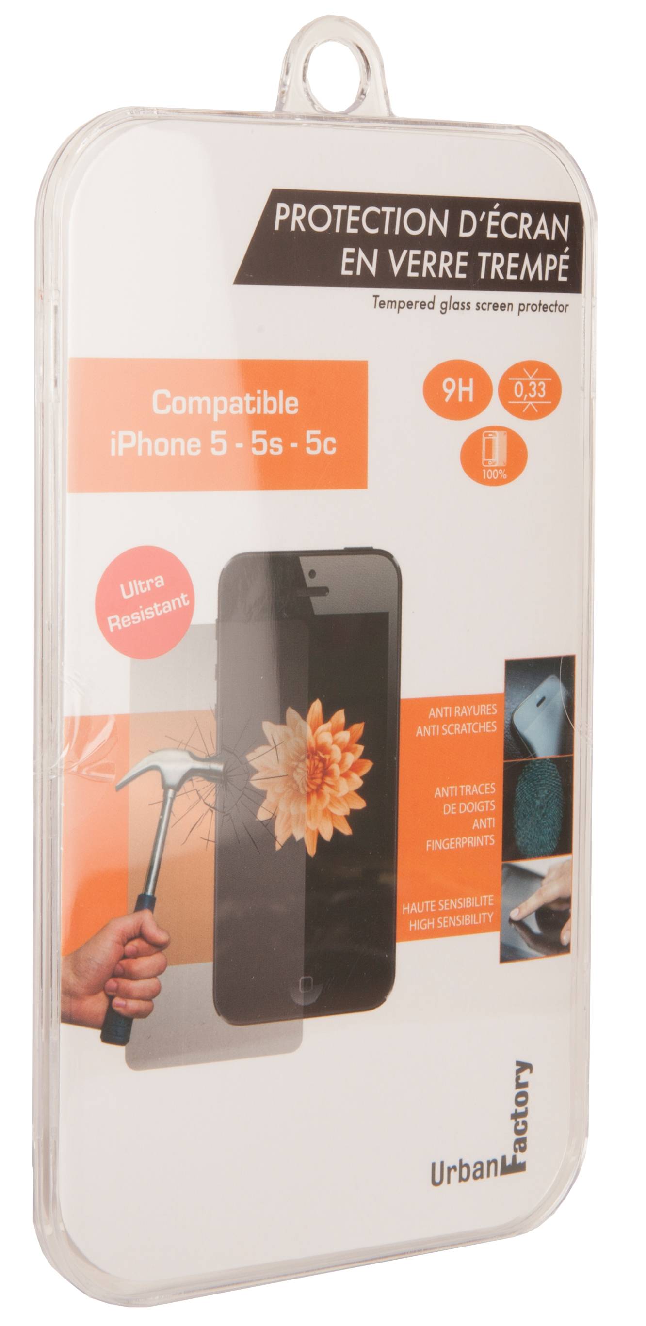 Rca Informatique - image du produit : TEMPERED GLASS SCREEN PROTECTOR FOR IPHONE 5 5S 5C 5SE