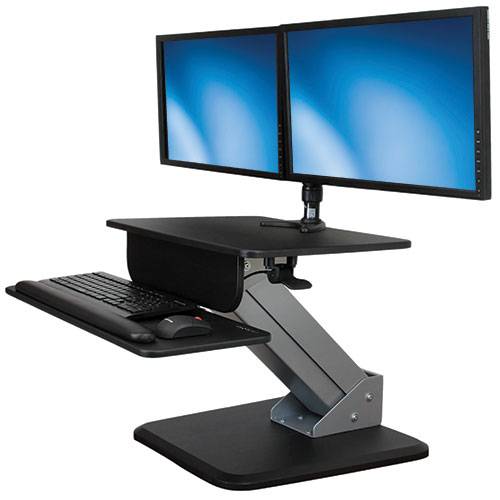 Rca Informatique - image du produit : BUREAU DEBOUT ERGONOMIQUE AVEC HAUTEUR REGLABLE