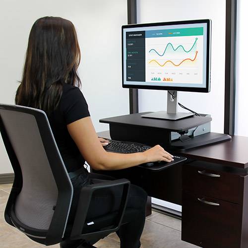 Rca Informatique - image du produit : BUREAU DEBOUT ERGONOMIQUE AVEC HAUTEUR REGLABLE