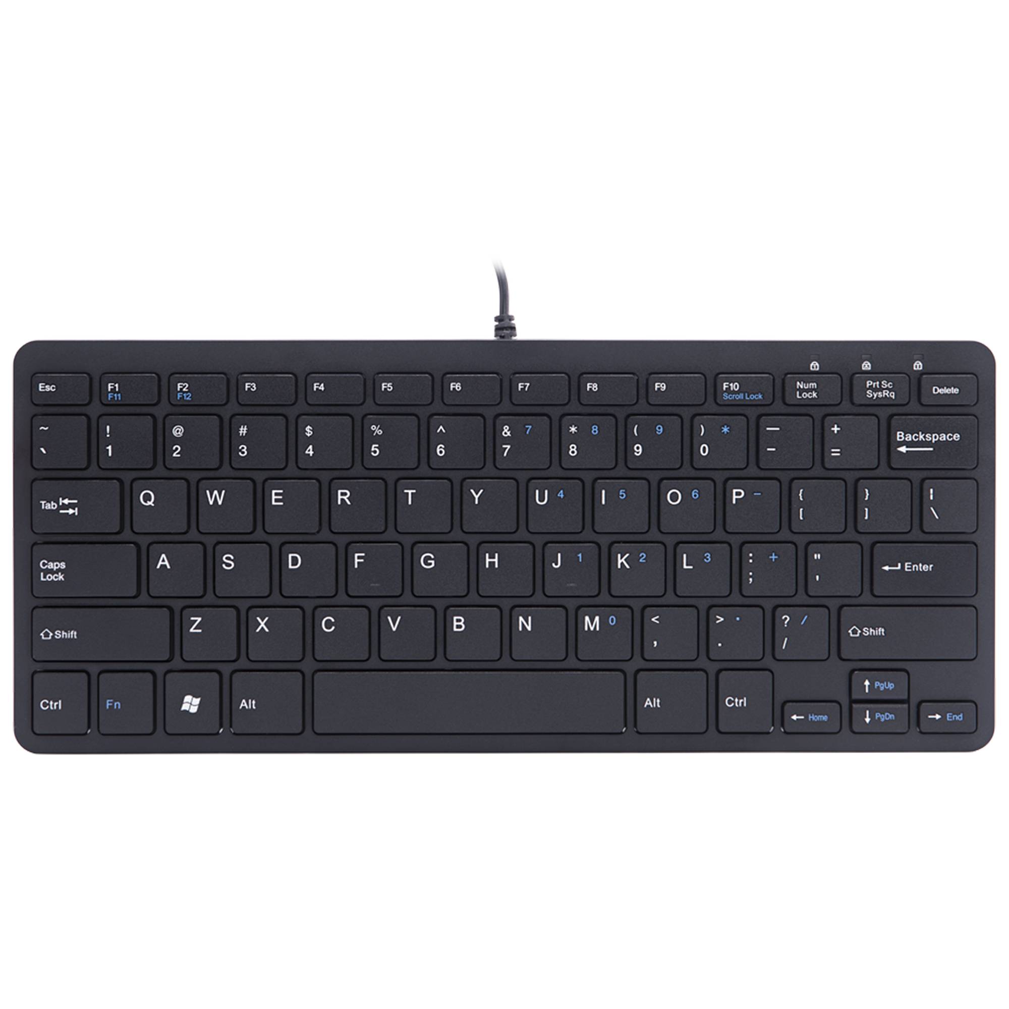 Rca Informatique - Image du produit : R-GO COMPACT KEYBOARD US LAYOUT QWERTY BLK WIRED