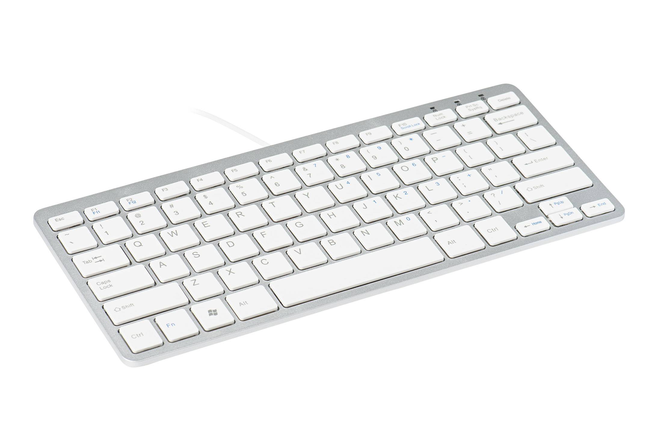 Rca Informatique - image du produit : R-GO COMPACT KEYBOARD DE LAYOUT QWERTZ WHT WIRED