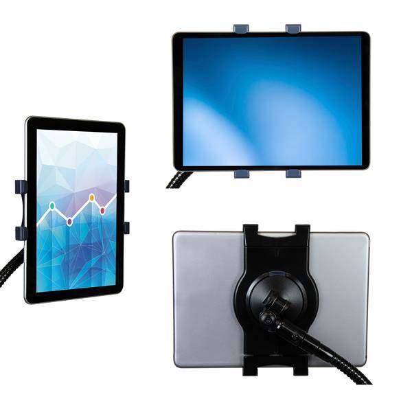 Rca Informatique - image du produit : SUPPORT COL DE CYGNE POUR TABLETTE AVEC FIXATION DE BUREAU