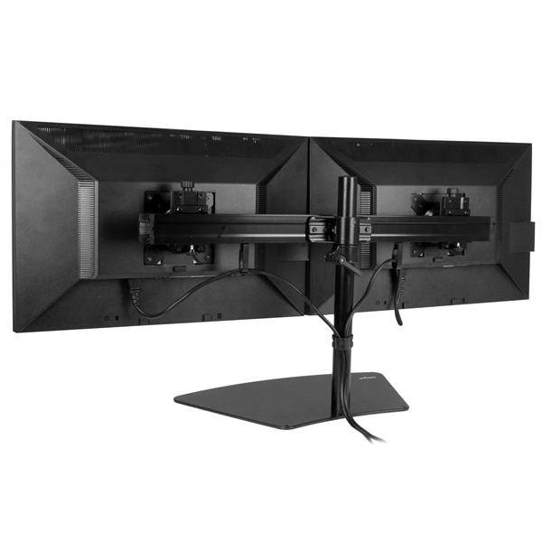 Rca Informatique - image du produit : SUPPORT DE BUREAU POUR 2 ECRANS -  FIXATION DOUBLE MONITEUR