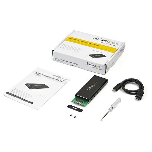 Rca Informatique - image du produit : BOITIER USB 3.1 POUR SSD SATA M.2 NGFF AVEC CABLE USB-C