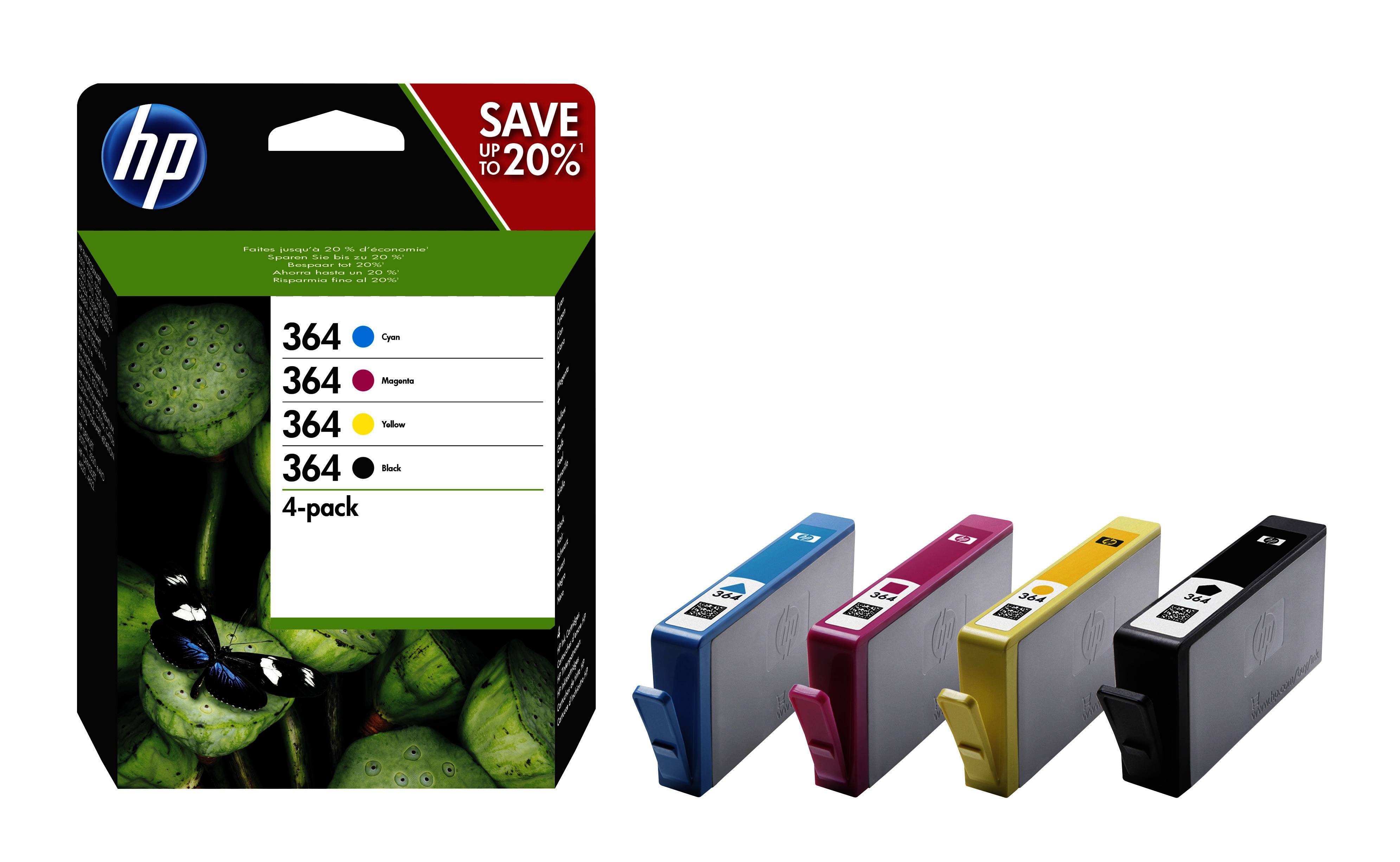 Rca Informatique - Image du produit : INK CARTRIDGE NO 364 B/C/M/Y COMBO 4-PACK