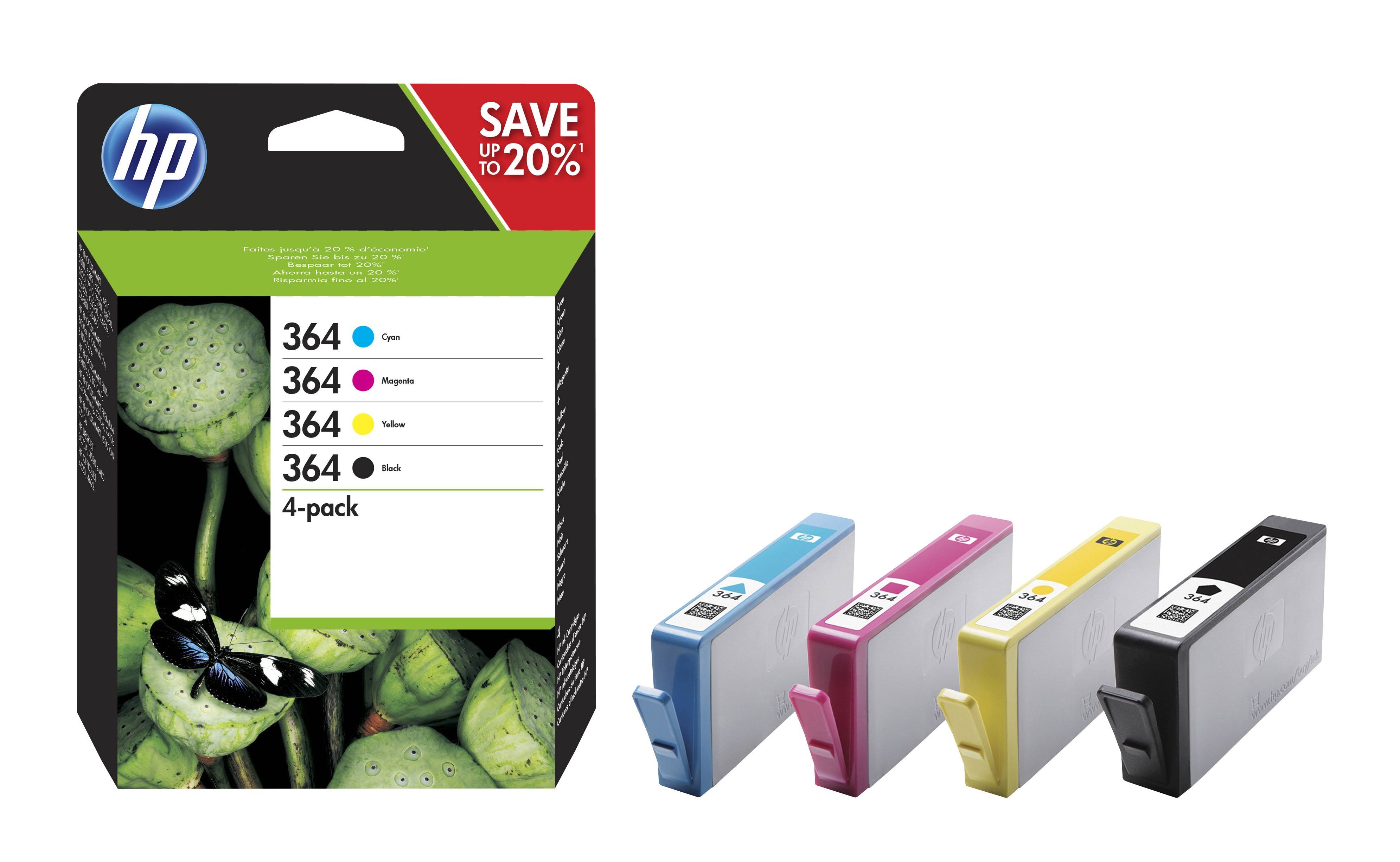 Rca Informatique - image du produit : INK CARTRIDGE NO 364 B/C/M/Y COMBO 4-PACK