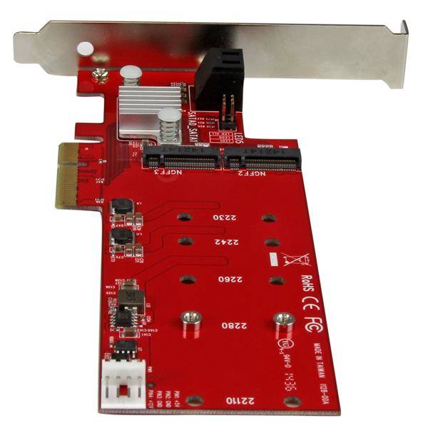 Rca Informatique - image du produit : CARTE CONTROLEUR PCIE RAID 2X SSD M.2 NGFF ET 2 PORTS SATA III