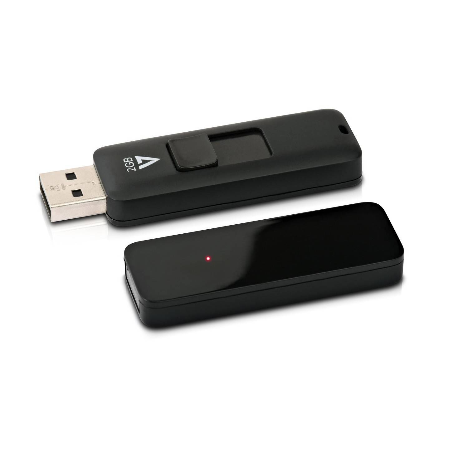 Rca Informatique - image du produit : CLE USB 2.0 2GB BLACK MEM CONNECTEUR RETRACTABLE