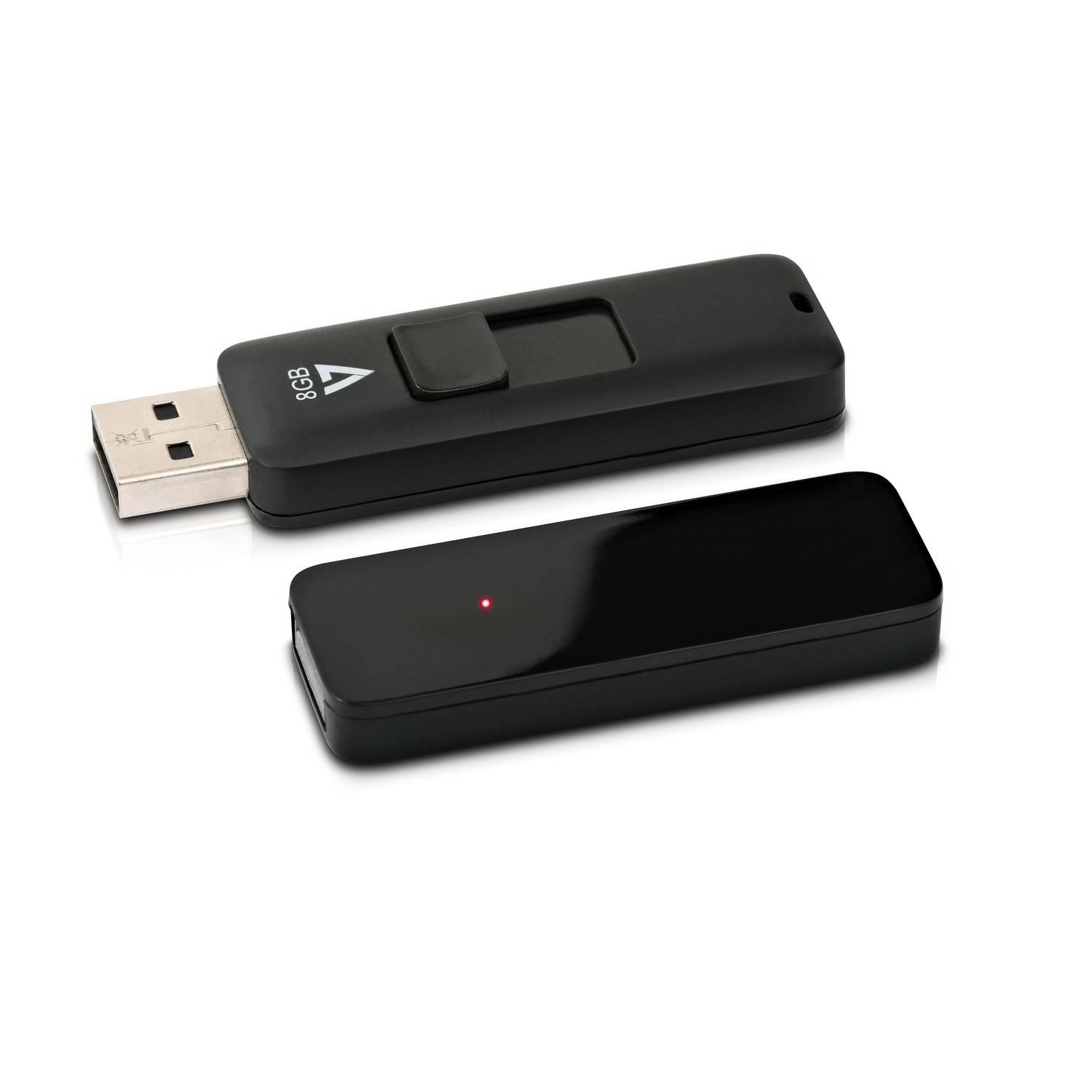 Rca Informatique - image du produit : CLE USB 2.0 8GB BLACK MEM CONNECTEUR RETRACTABLE