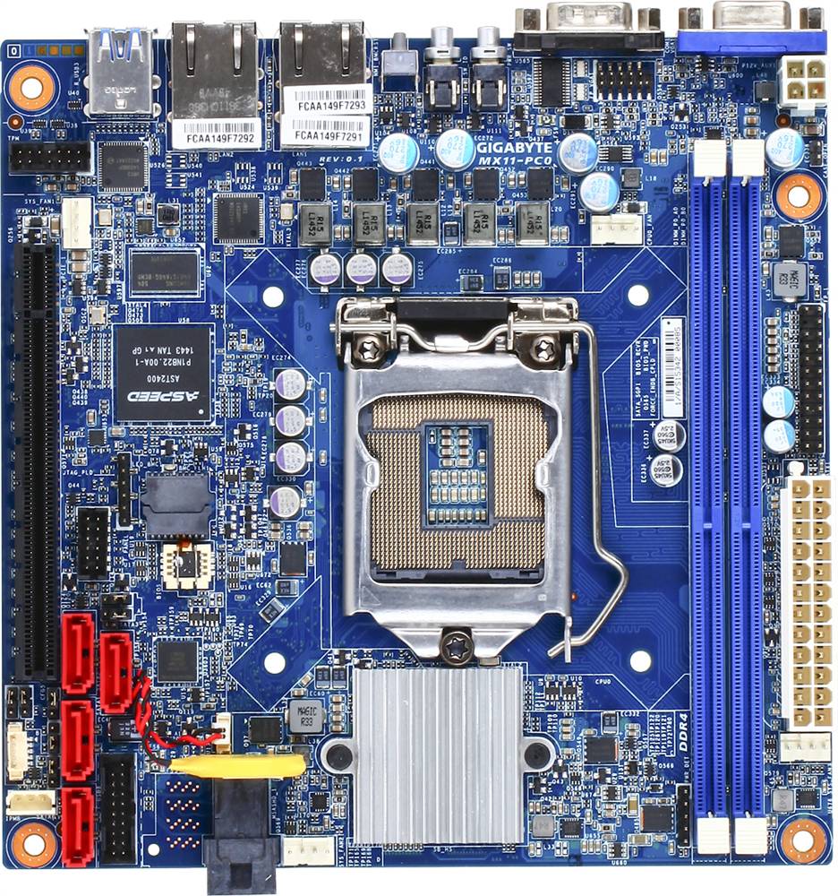 Rca Informatique - image du produit : INTEL MB MX11-PC0 1XLGA1151 2XDIMM 2XGBE LAN 4XSATA3 1XPCIE3