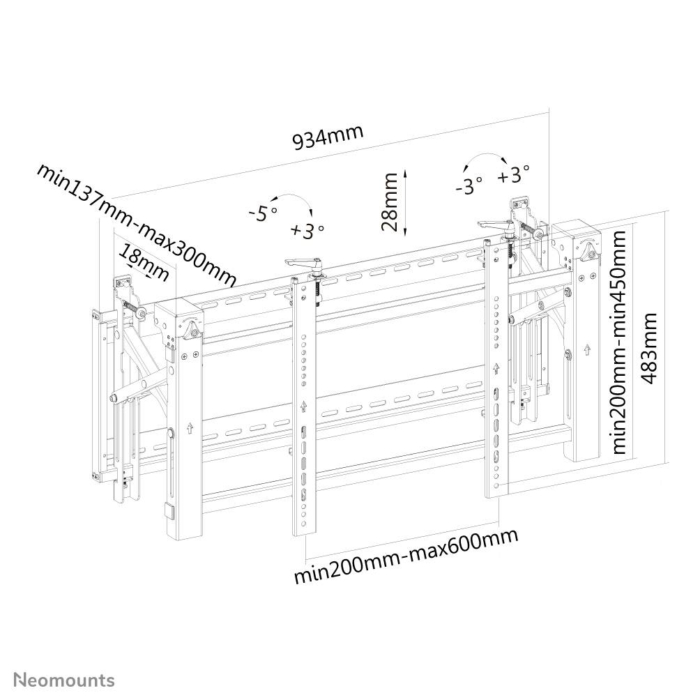 Rca Informatique - image du produit : FLATSCREEN WALL MOUNT VIDEO WALLS STRETCHABLE