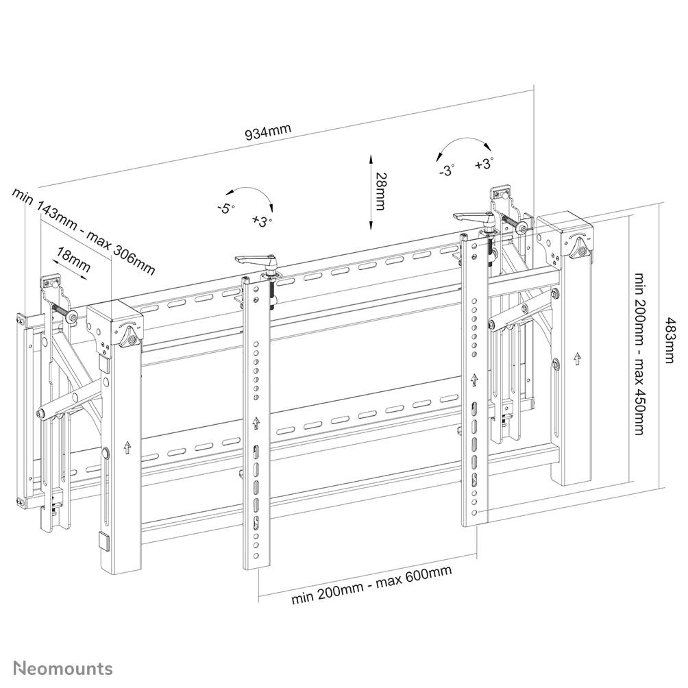 Rca Informatique - image du produit : FLATSCREEN WALL MOUNT VIDEO WALLS STRETCHABLE