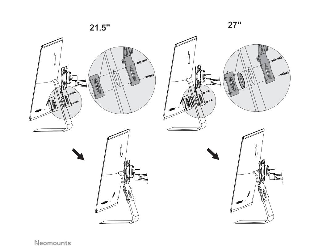 Rca Informatique - image du produit : VESA CONVERSION PLATE APPLE MAC TO VESA 75X75 - SILVER