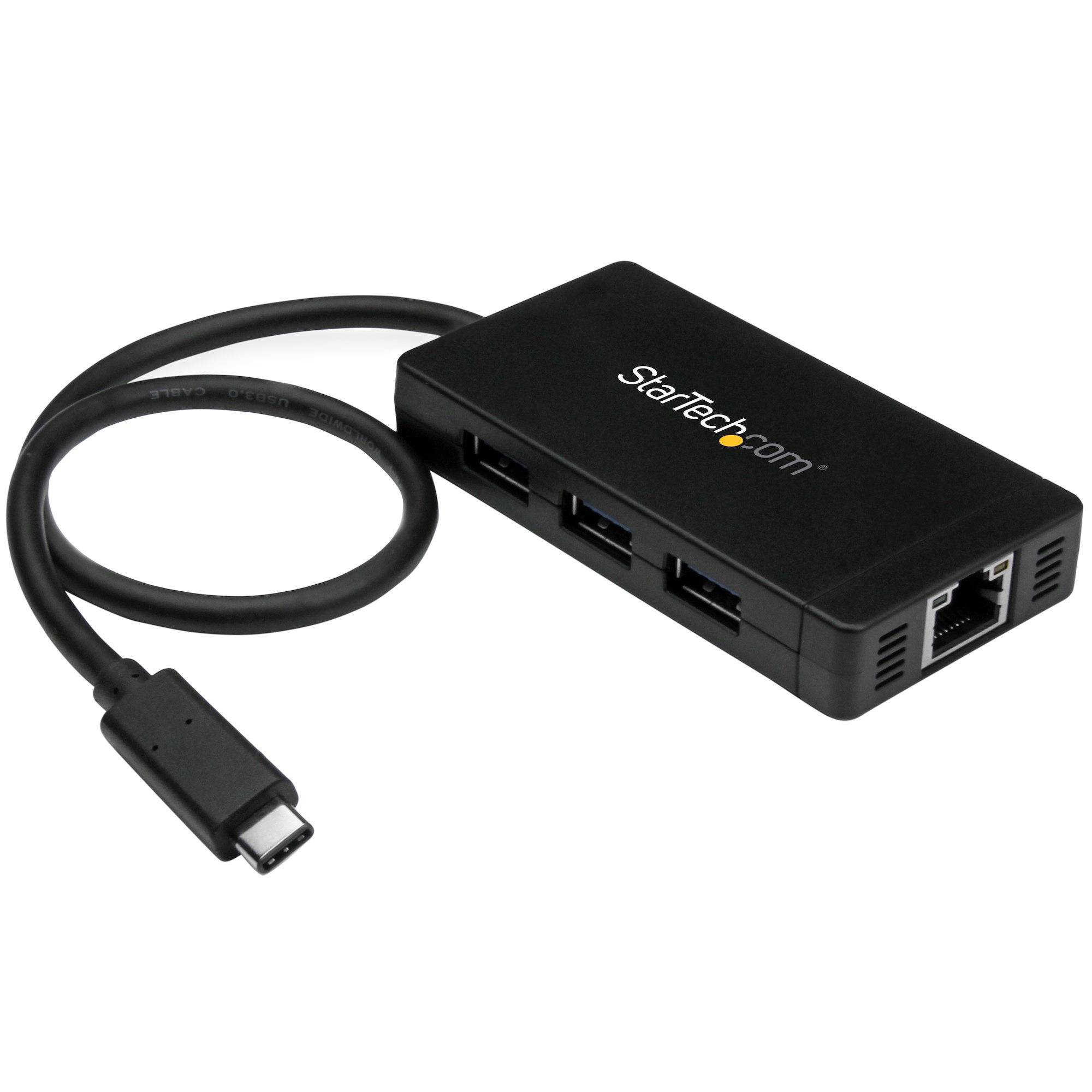 Rca Informatique - image du produit : HUB USB 3.0 A 3 PORTS AVEC USB TYPE-C ET GIGABIT ETHERNET