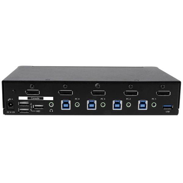 Rca Informatique - image du produit : SWITCH KVM USB DISPLAYPORT A 4 PORTS AVEC HUB USB 3.0 - 4K