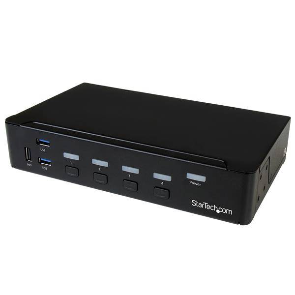 Rca Informatique - Image du produit : SWITCH KVM USB DISPLAYPORT A 4 PORTS AVEC HUB USB 3.0 - 4K
