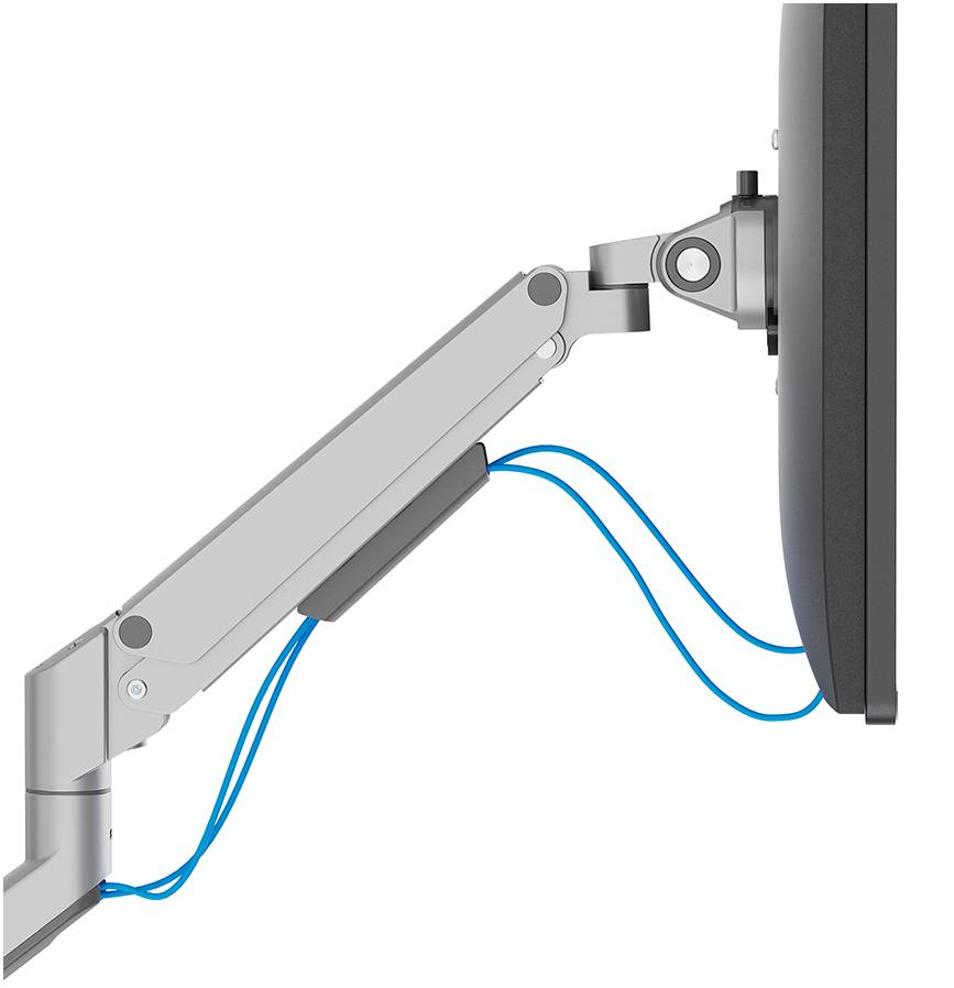 Rca Informatique - image du produit : NEXT SLIM DESK MOUNT SINGLE DISPLAY TOPFIX CLAMP/GROMM SILVE