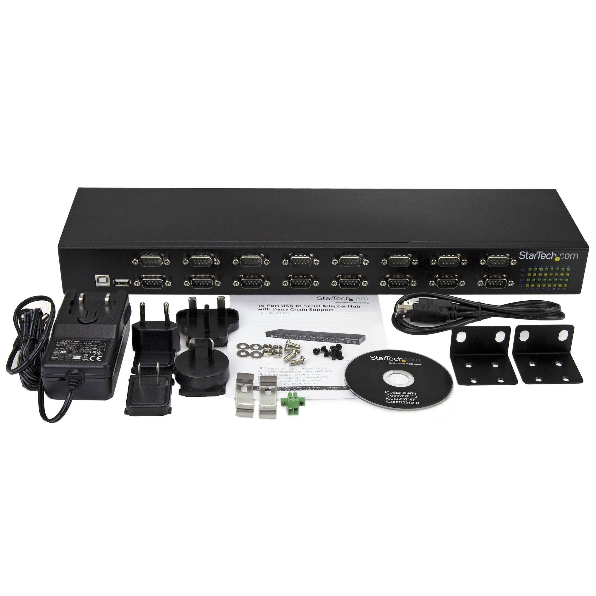 Rca Informatique - image du produit : HUB SERIE RS232 16 PORTS - ADAPTATEUR USB 16X DB9 RS232