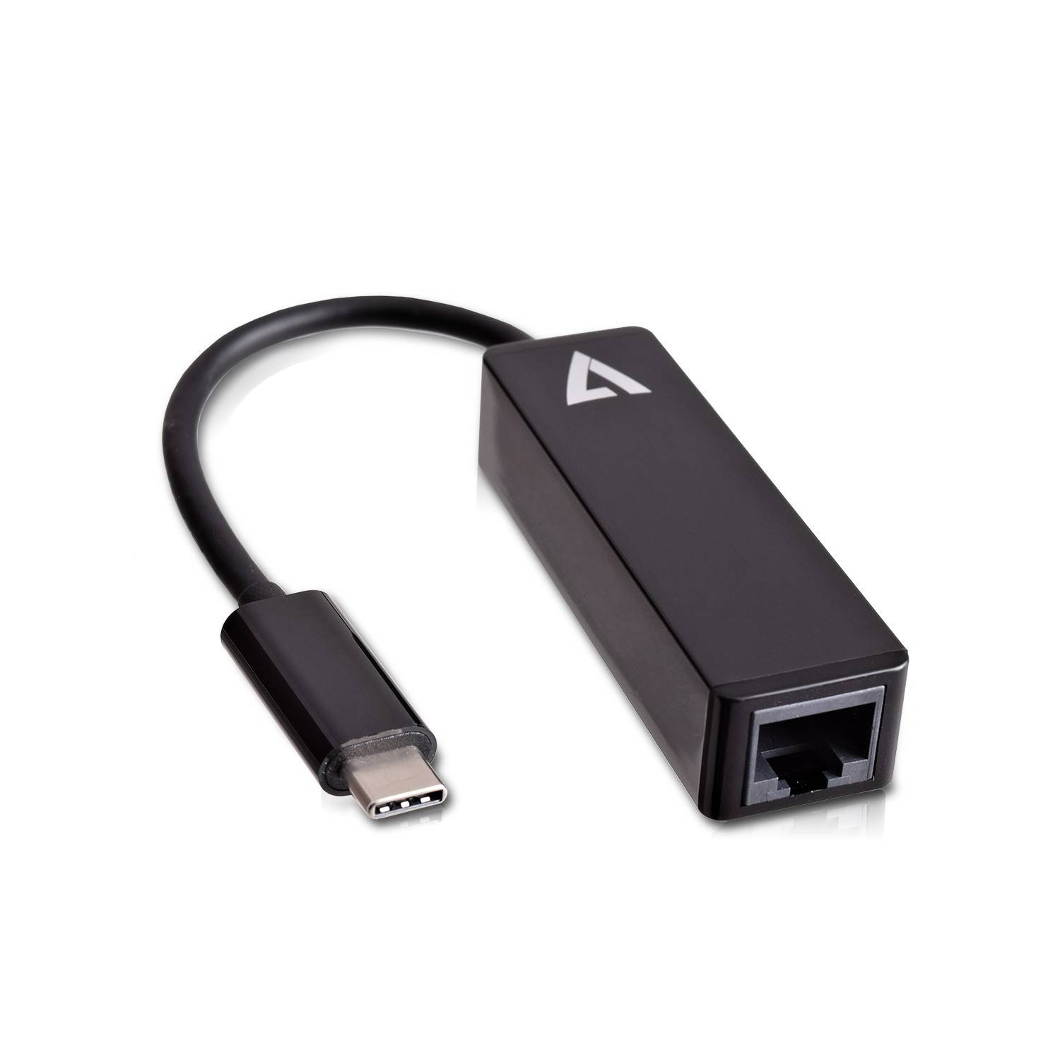 Rca Informatique - Image du produit : USB-C TO ETHERNET ADAPTER BLACK USB-C MALE TO RJ45 FEMALE ADPTR