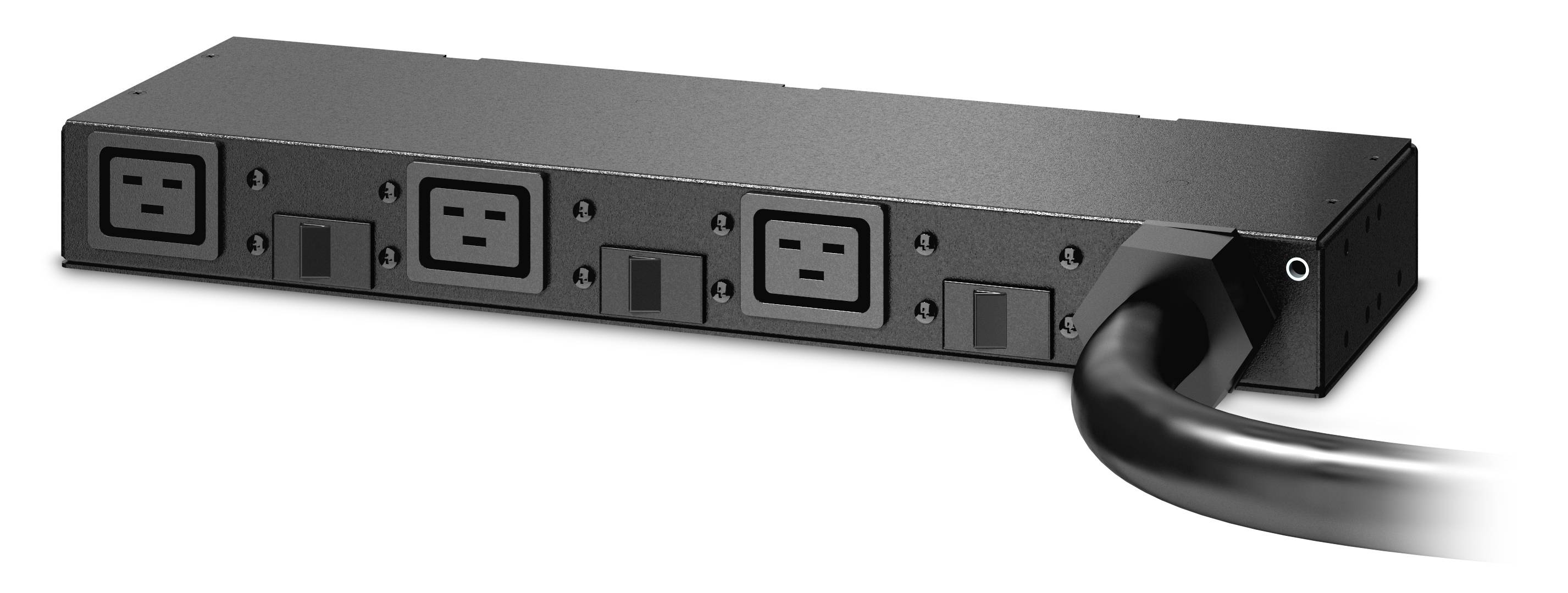 Rca Informatique - image du produit : RACK PDU BASIC 0U/1U 220-240V 63A (3) C19