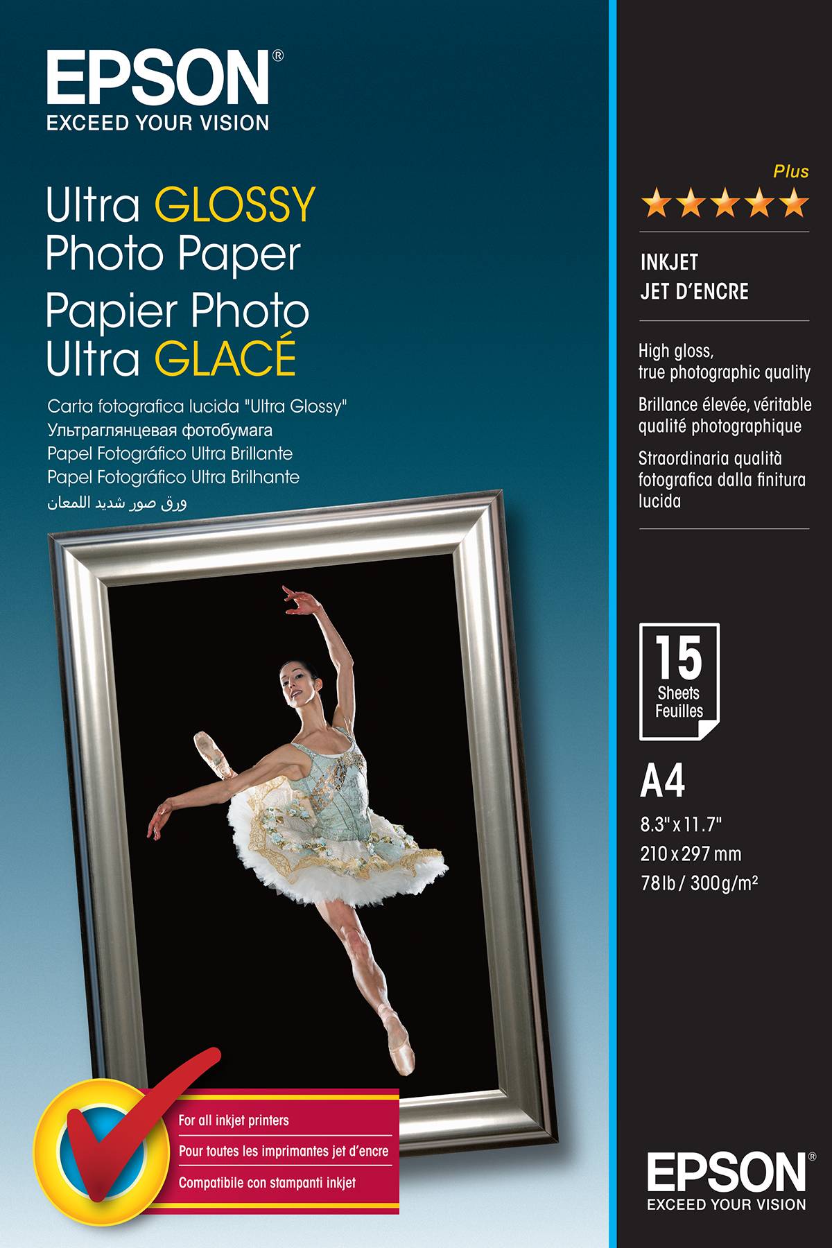 Rca Informatique - Image du produit : PAPIER PHOTO ULTRA GLACE A4 15 F 300G STYL PHOTO R200