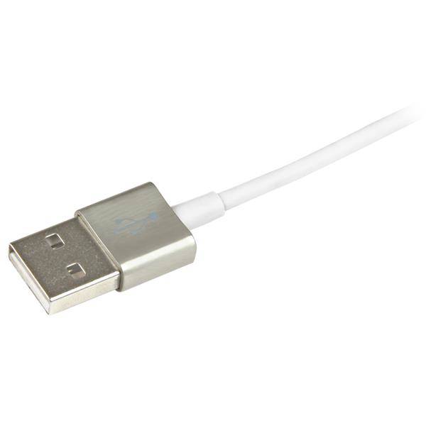 Rca Informatique - image du produit : CABLE LIGHTNING VERS USB DE 1 M - CONNECTEURS EN METAL - BLANC