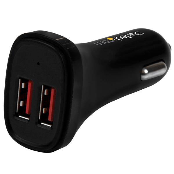 Rca Informatique - image du produit : CHARGEUR DE VOITURE USB A 2 PORTS - (24 W/48 A) - NOIR