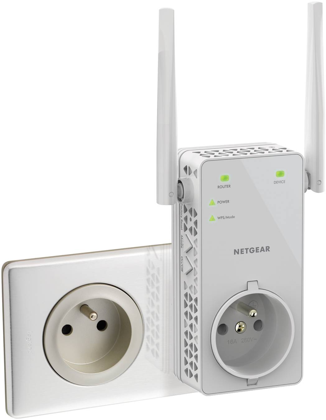 Rca Informatique - image du produit : AC1200 WLAN RANGE EXTENDER DB EX6130 PASSTHROUGH