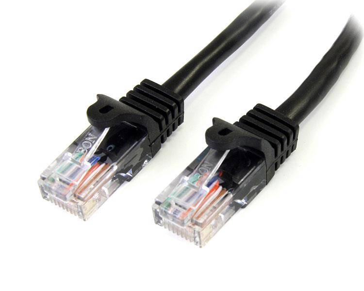 Rca Informatique - image du produit : CABLE RESEAU CAT5E UTP SANS CROCHET DE 5 M - M/M - NOIR