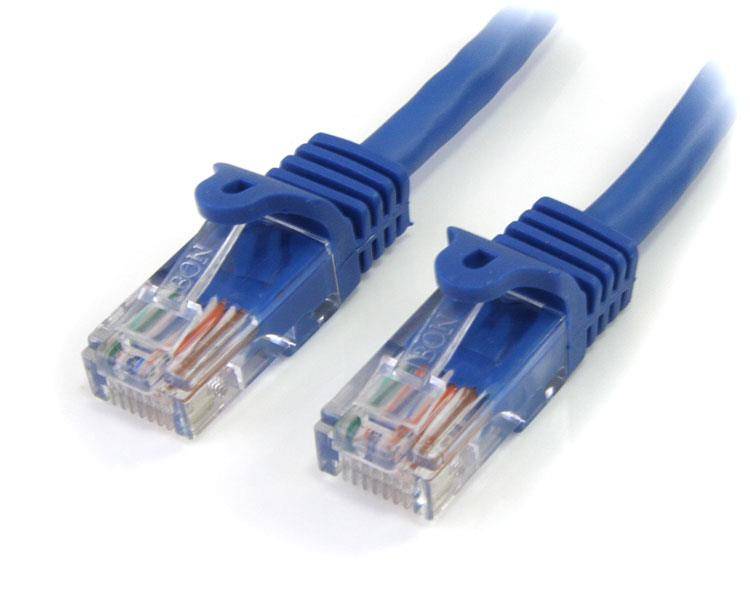 Rca Informatique - image du produit : CABLE RESEAU CAT5E UTP SANS CROCHET DE 5 M - M/M - BLEU