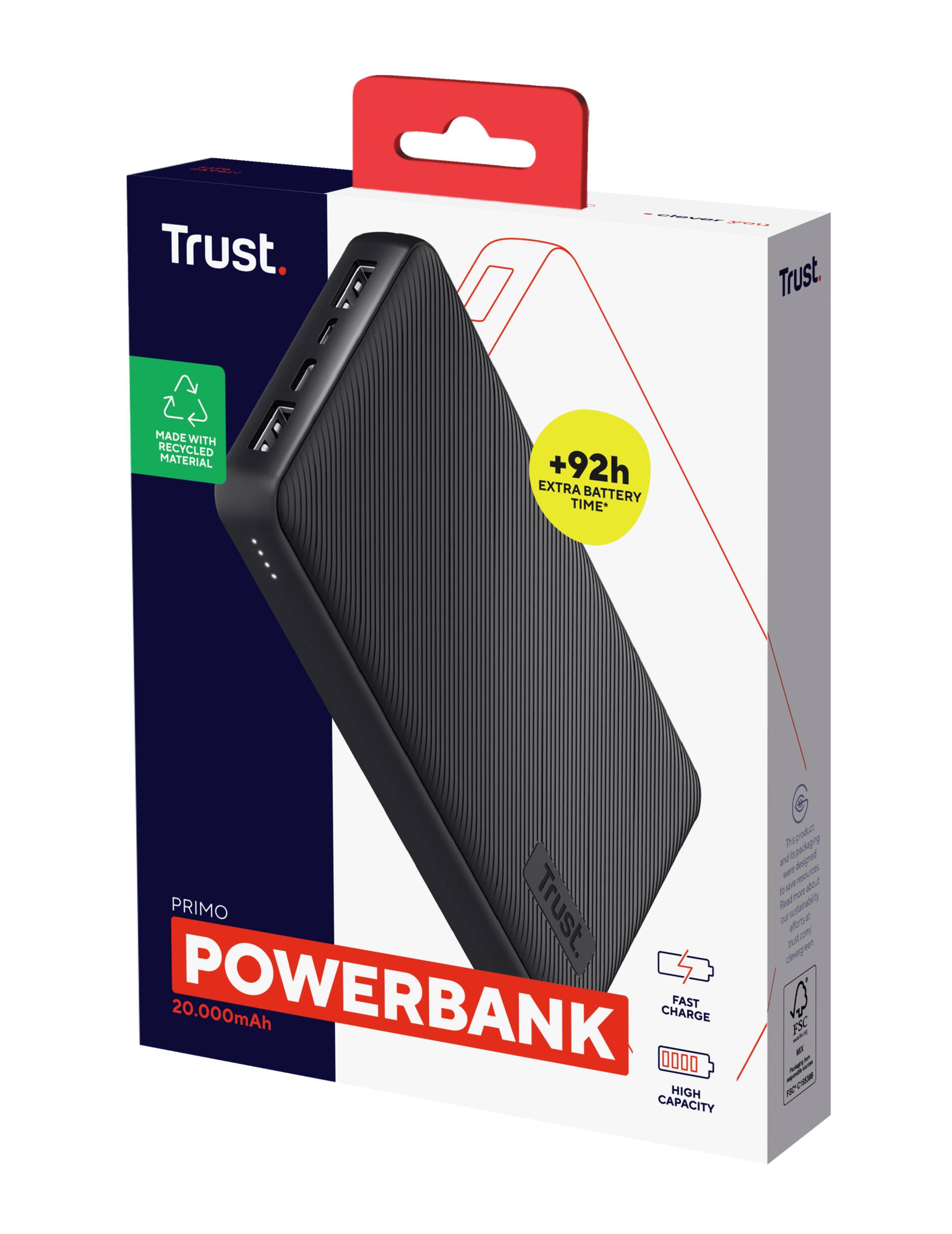 Rca Informatique - image du produit : PRIMO 20.000 POWERBANK ECO BLK