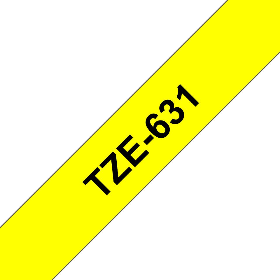 Rca Informatique - image du produit : TZE-631 LAMINATED TAPE 12MM 8M NOIR/JAUNE