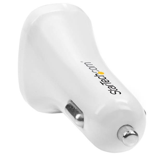 Rca Informatique - image du produit : CHARGEUR DE VOITURE A 2 PORTS USB - 24 W / 48 A - BLANC