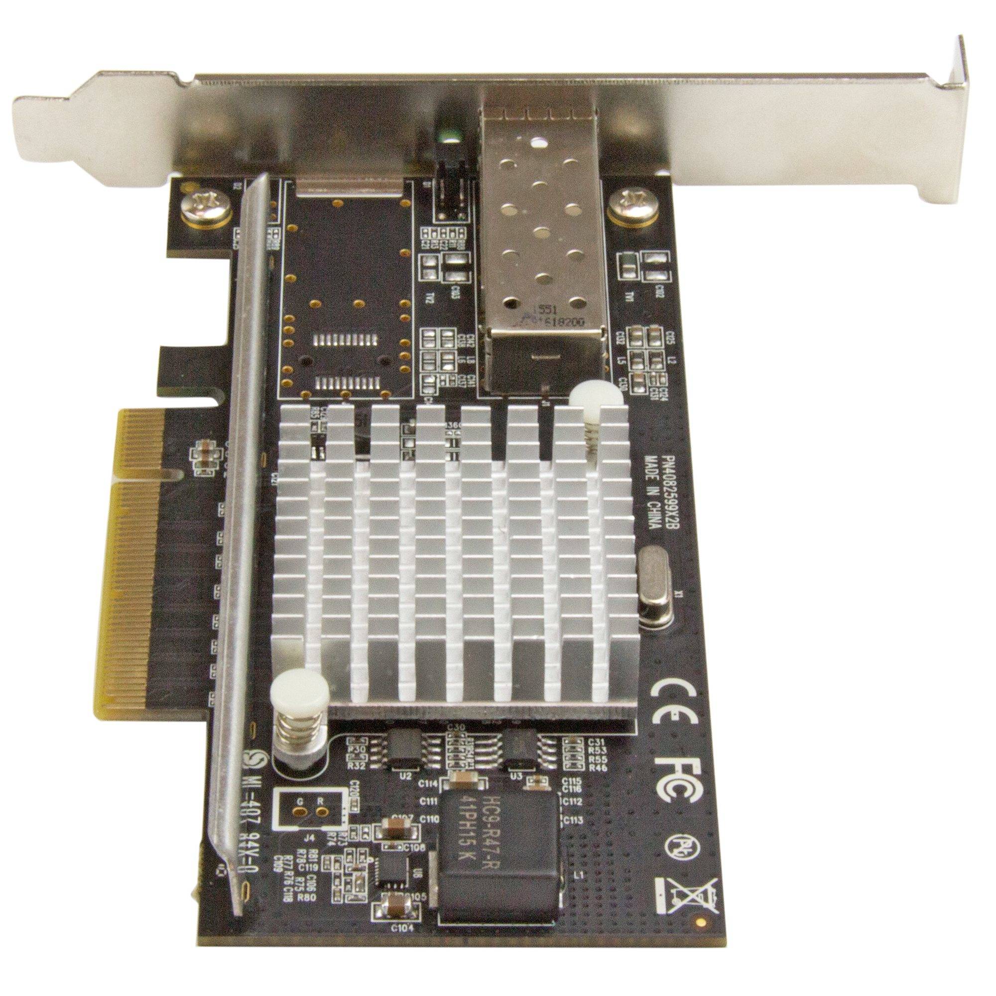 Rca Informatique - image du produit : CARTE RESEAU PCIE 1 PORT FIBRE OPTIQUE 10 GBE - SFP+ OUVERT