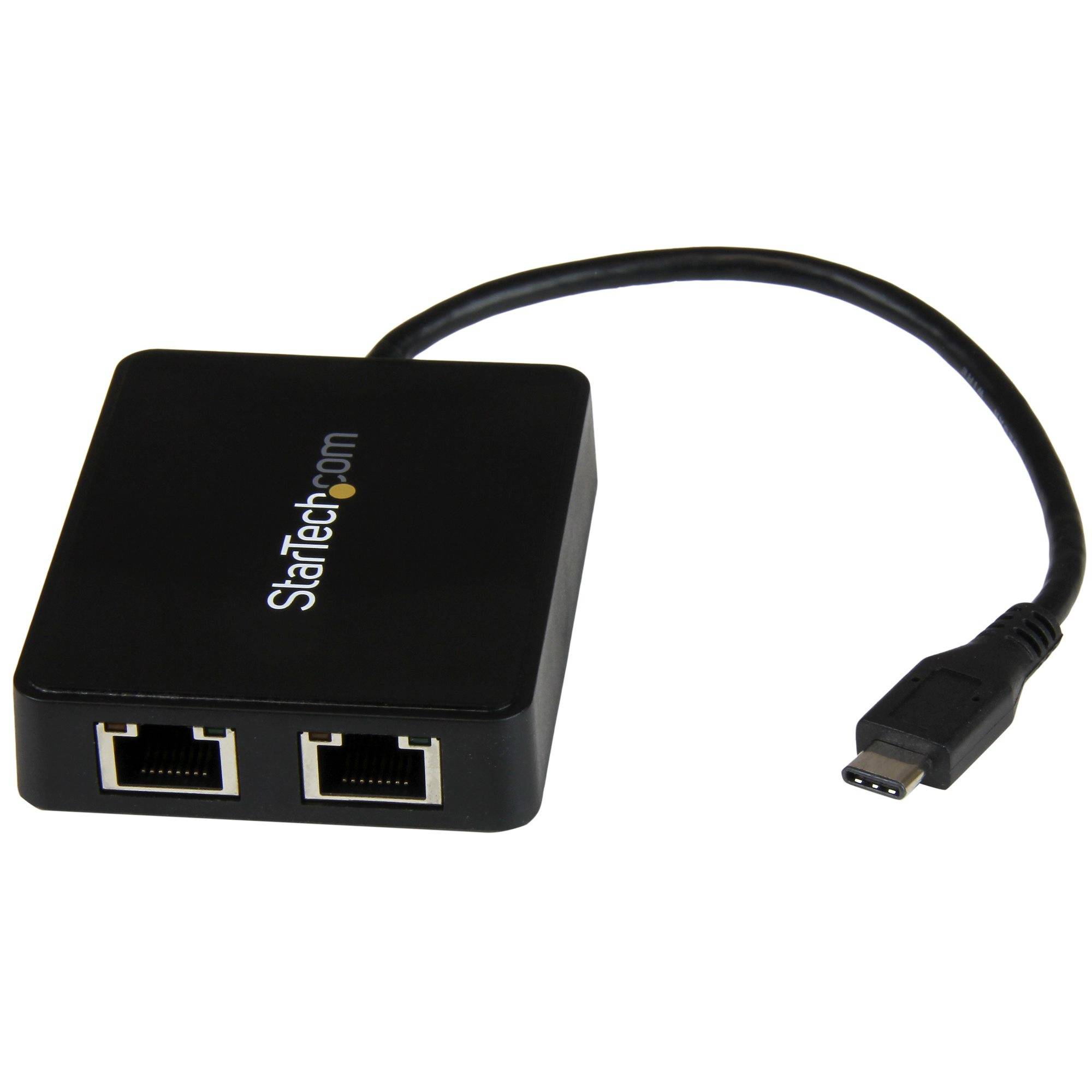 Rca Informatique - image du produit : ADAPTATEUR USB-C VERS 2 PORTS RJ45 GIGABIT ETHERNET