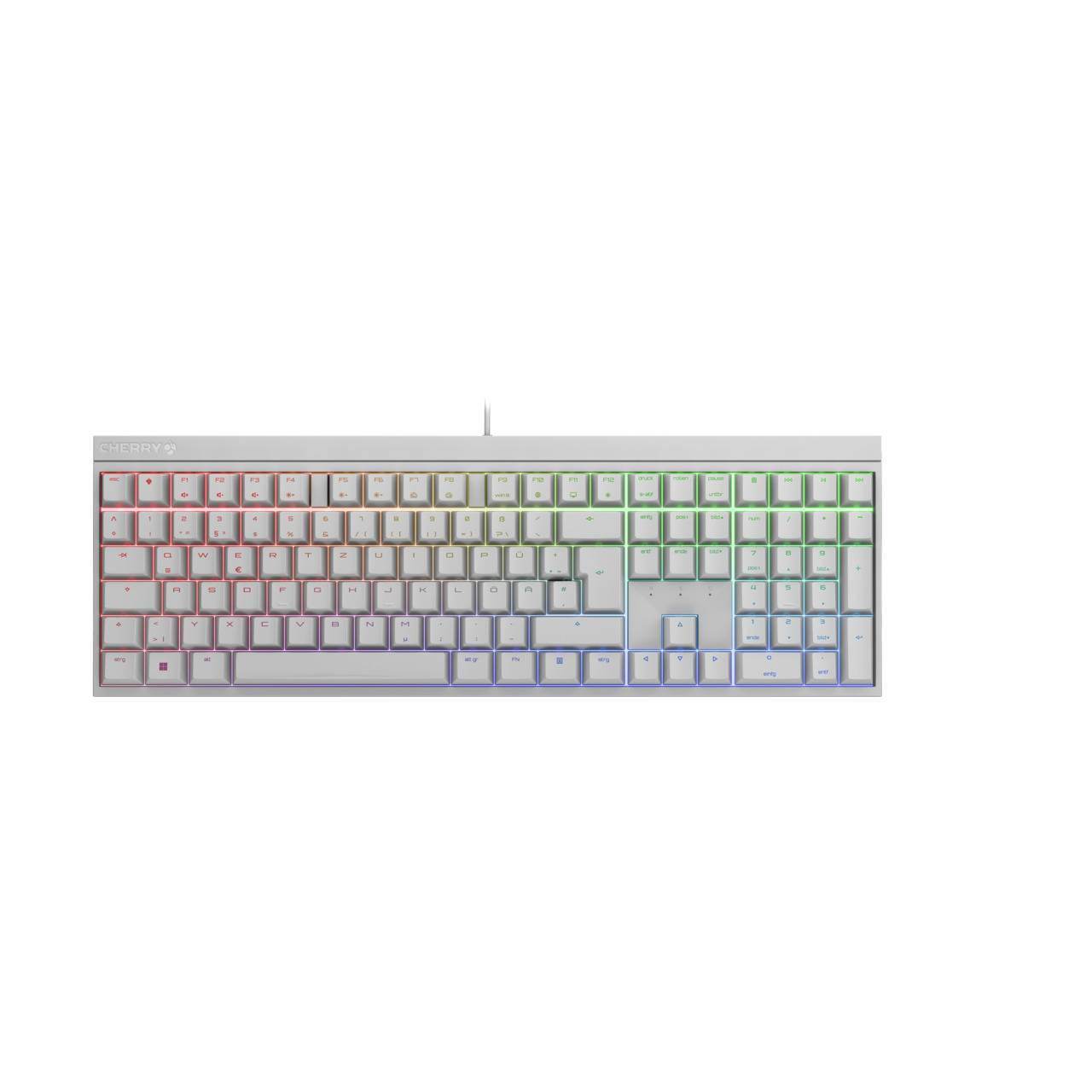 Rca Informatique - image du produit : CHERRY MX 2.0S RGB KEYBOARD CORDED MECHANICAL WHITE