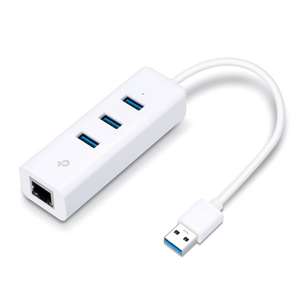 Rca Informatique - image du produit : GIGAB ETHERNET NETWORK ADAPTER 3-PORT USB 3.0 HUB 1