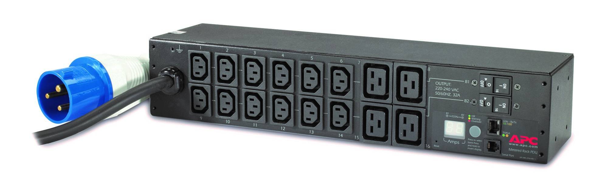 Rca Informatique - Image du produit : RACK PDU METERED 2U 32A 230V 12 C13S AND 4 C19S IN IN