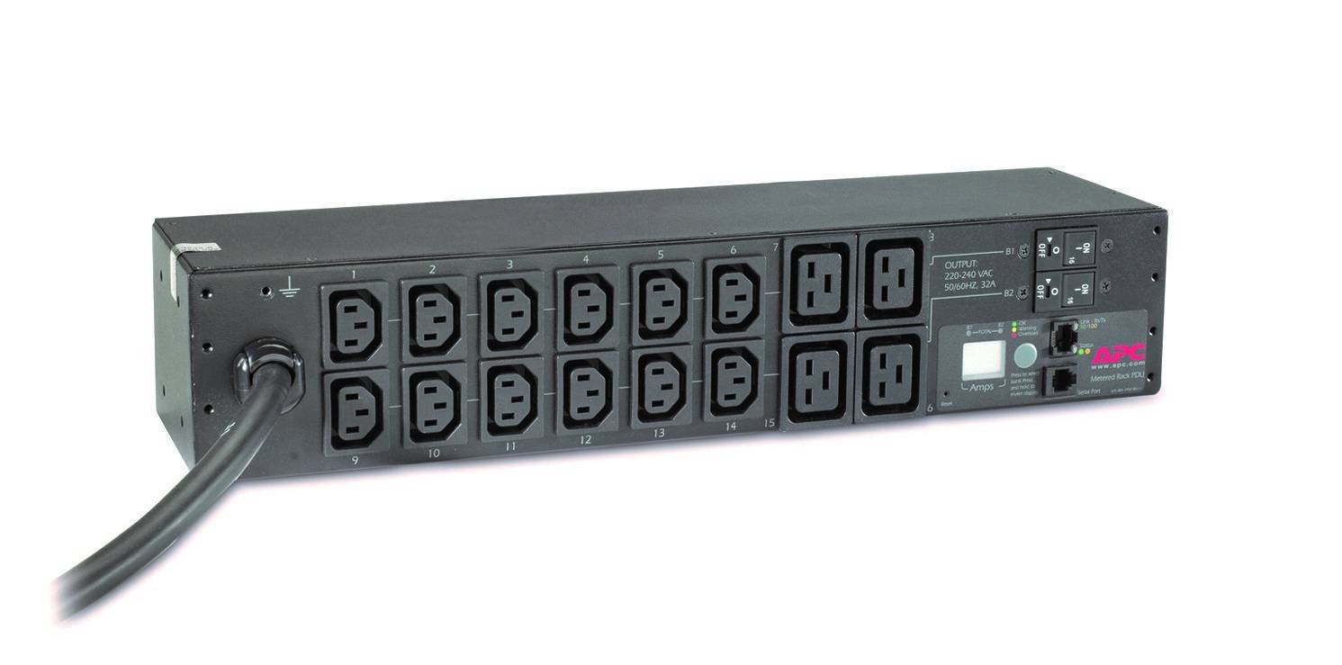 Rca Informatique - image du produit : RACK PDU METERED 2U 32A 230V 12 C13S AND 4 C19S IN IN