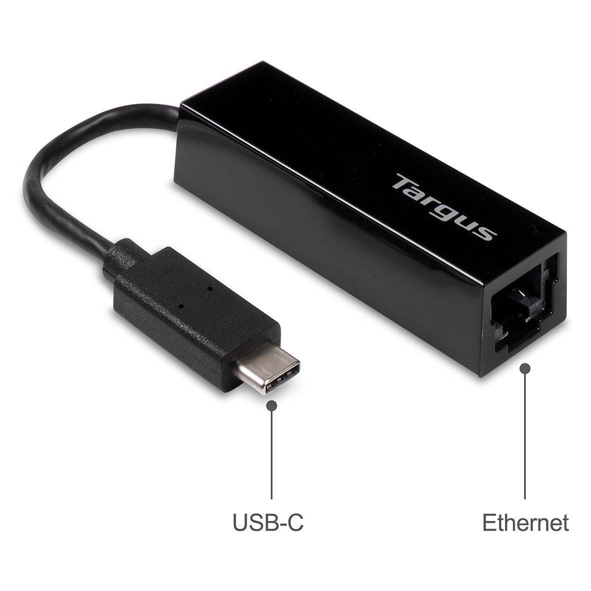 Rca Informatique - image du produit : USB-C TO GIGABIT ETHERNET ADAP BLACK PLAS/MET