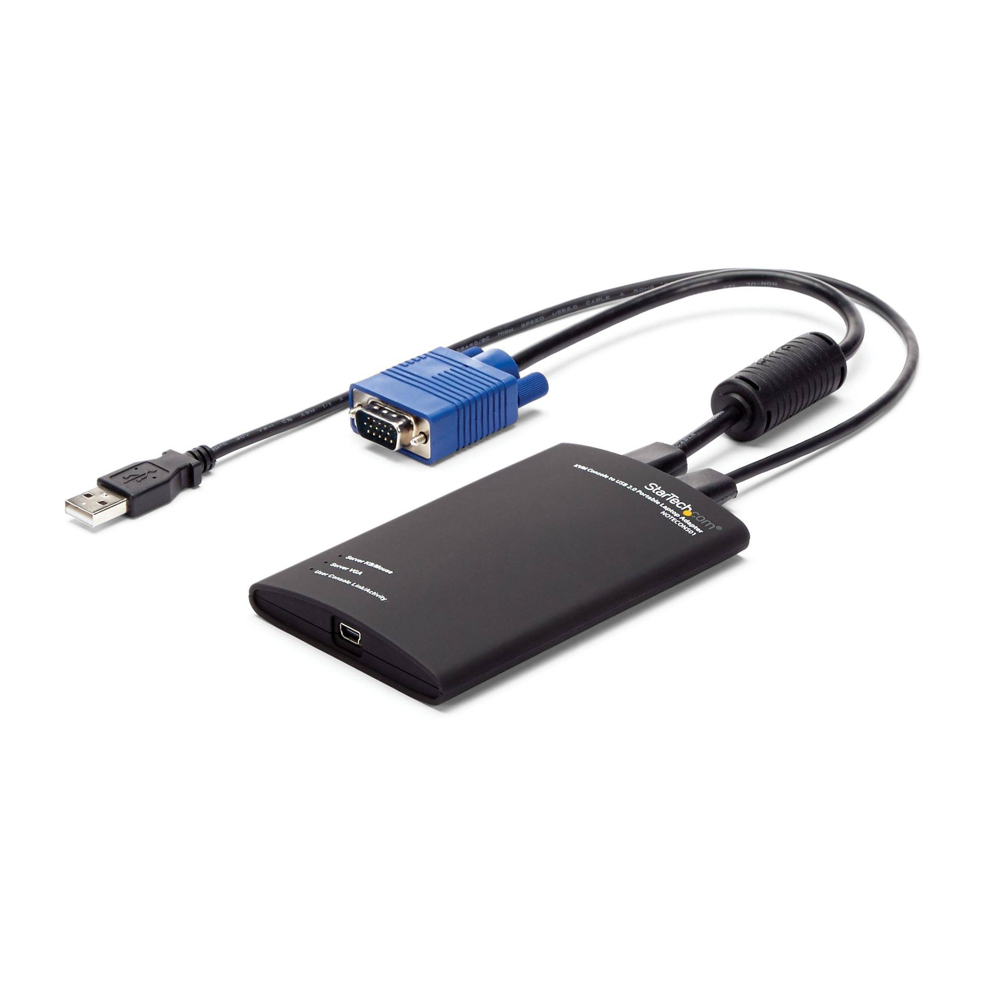 Rca Informatique - image du produit : ADAPTATEUR POUR PC PORTABLE KVM VERS USB 2.0