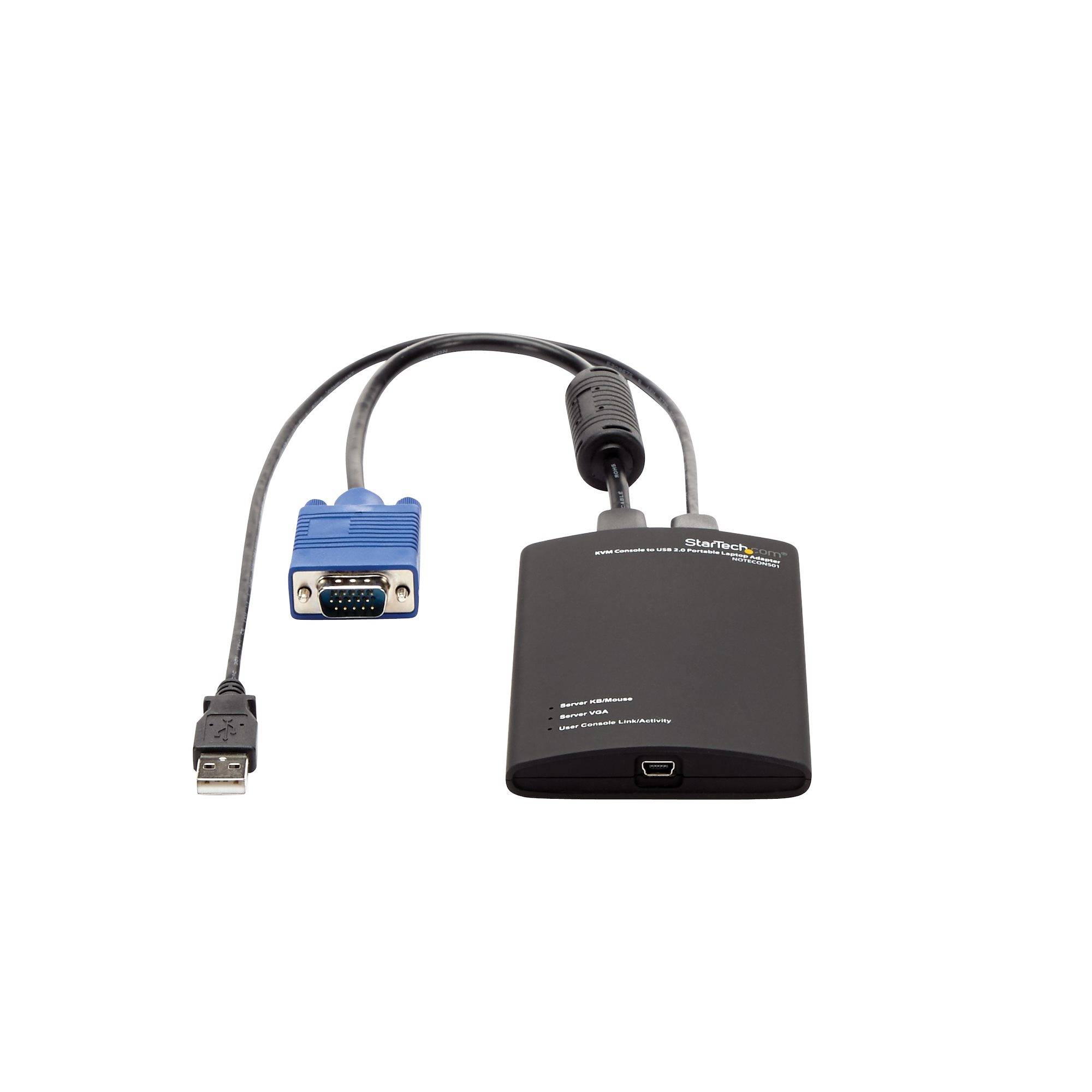 Rca Informatique - image du produit : ADAPTATEUR POUR PC PORTABLE KVM VERS USB 2.0