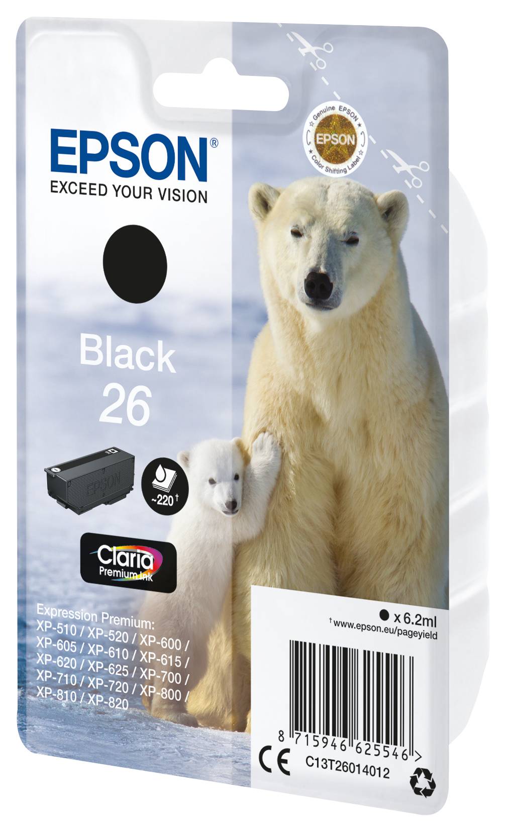 Rca Informatique - image du produit : PREMIUM INK CLARIA BLACK 26 .