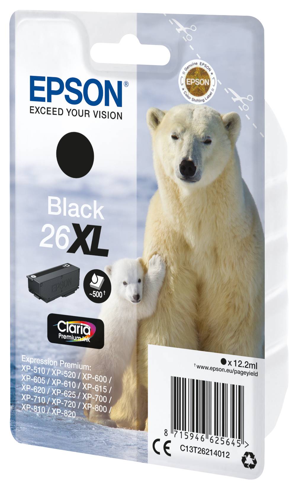 Rca Informatique - image du produit : PREMIUM INK CLARIA BLACK 26XL .